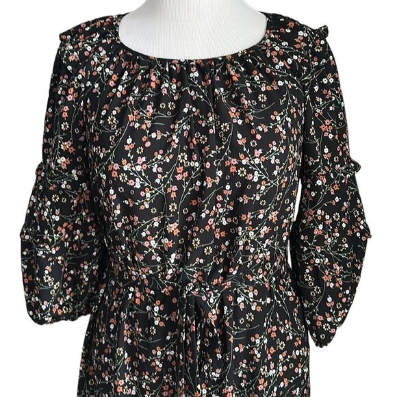 MAX STUDIO Women’s Floral Puff Long Sleeve Maxi Dress Size Small - Picture 5 of 12